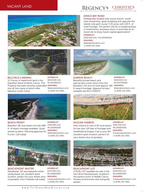 Turks & Caicos Islands Real Estate Summer/Fall 2019