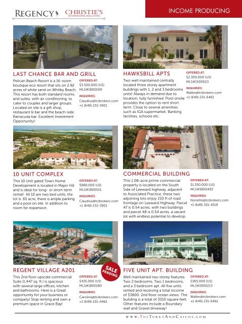 Turks & Caicos Islands Real Estate Summer/Fall 2019