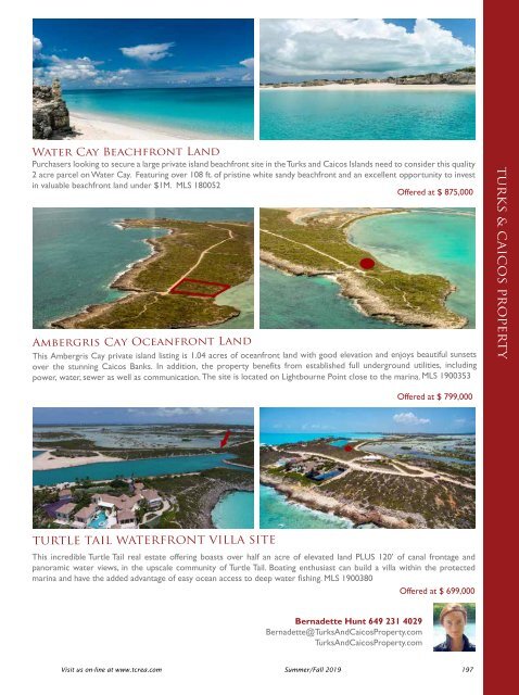 Turks & Caicos Islands Real Estate Summer/Fall 2019