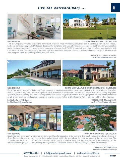 Turks & Caicos Islands Real Estate Summer/Fall 2019