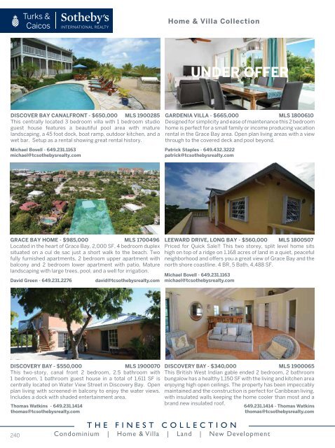 Turks & Caicos Islands Real Estate Summer/Fall 2019