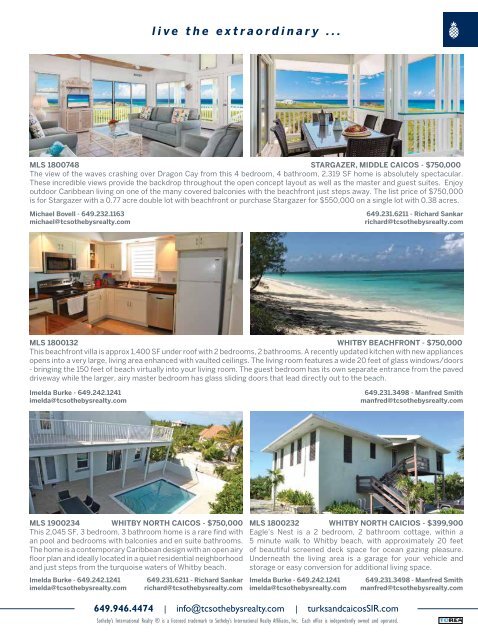 Turks & Caicos Islands Real Estate Summer/Fall 2019