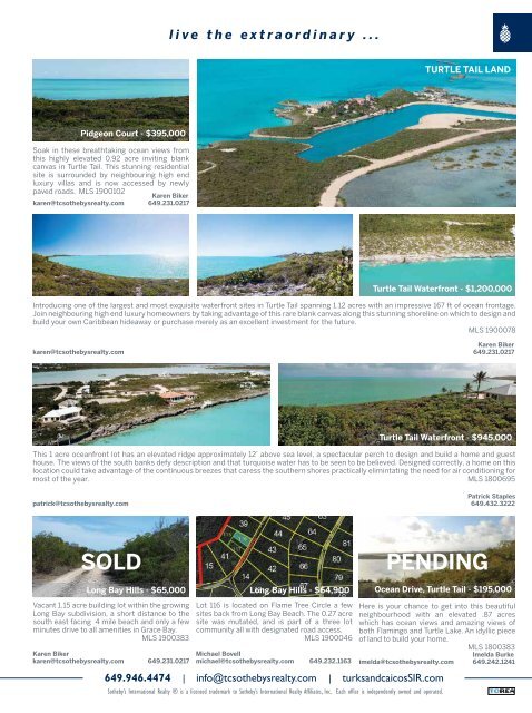 Turks & Caicos Islands Real Estate Summer/Fall 2019