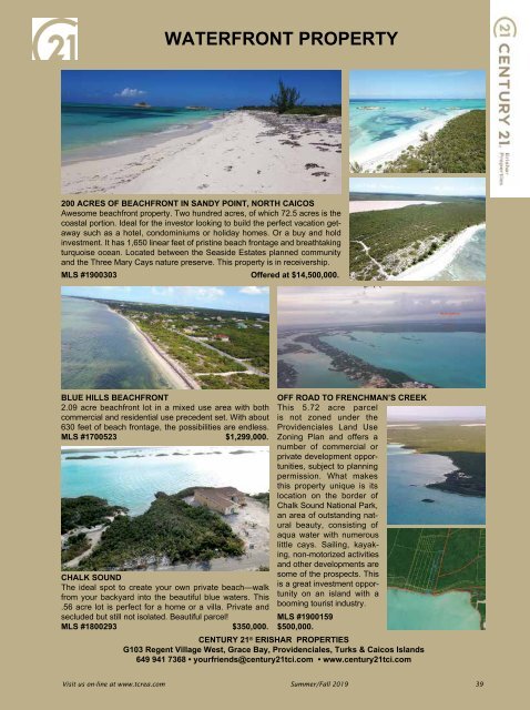 Turks & Caicos Islands Real Estate Summer/Fall 2019