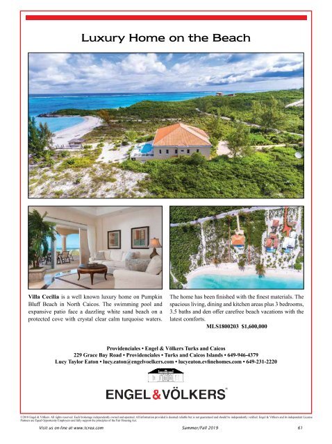 Turks & Caicos Islands Real Estate Summer/Fall 2019