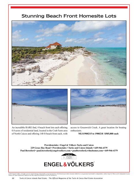 Turks & Caicos Islands Real Estate Summer/Fall 2019