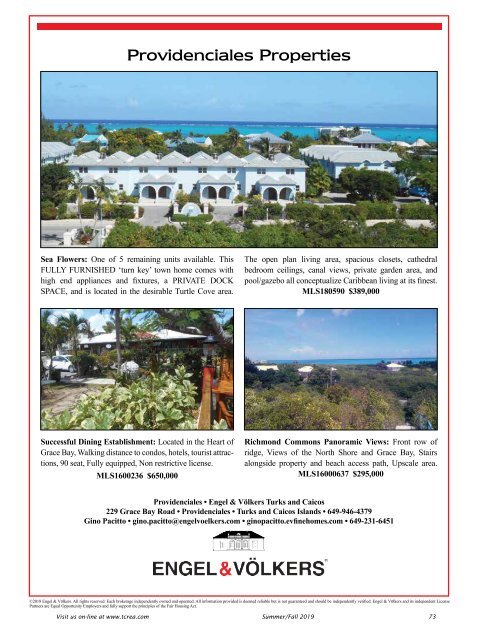 Turks & Caicos Islands Real Estate Summer/Fall 2019