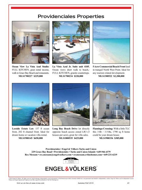 Turks & Caicos Islands Real Estate Summer/Fall 2019