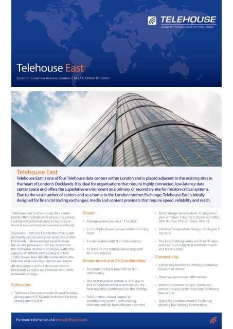 Telehouse London Docklands East