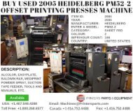 Buy Used 2005 Heidelberg PM52-2 Offset Printing Presses Machine