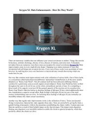 How Does Krygen XL Male Enhancement Works?