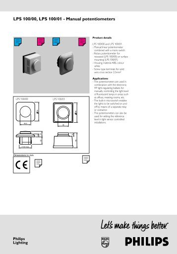 LPS 100/00, LPS 100/01 - Manual potentiometers - Philips Lighting