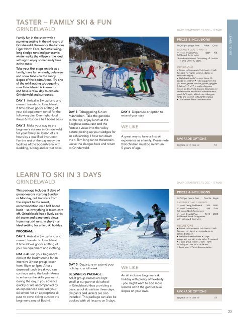 Switzerland Travel Centre Winter Brochure