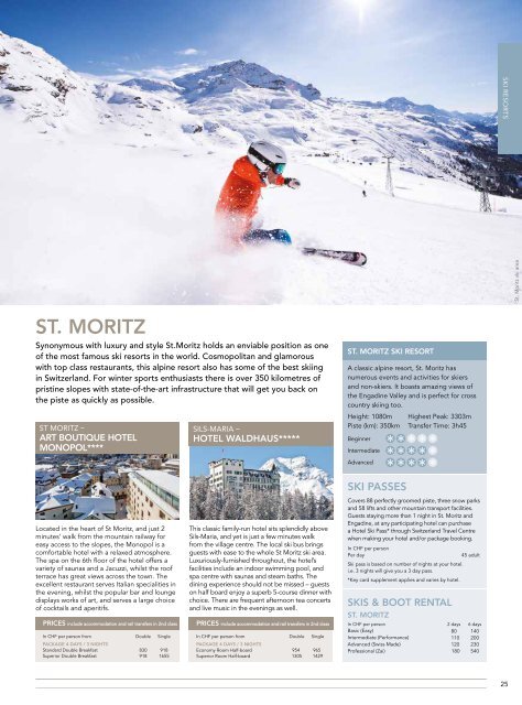 Switzerland Travel Centre Winter Brochure