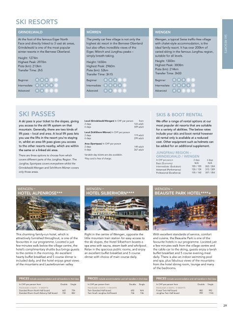 Switzerland Travel Centre Winter Brochure