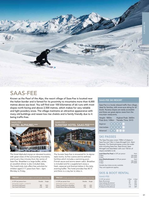 Switzerland Travel Centre Winter Brochure