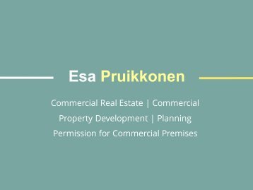 Esa Pruikkonen - Planning Permission for Commercial Premises
