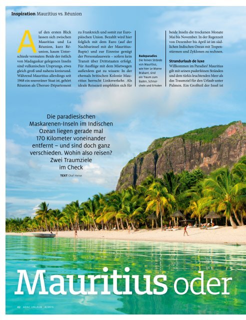 ADAC Urlaub Juli-Ausgabe 2019 Überregional