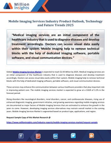 Mobile Imaging Services Industry Product Outlook, Technology and Future Trends 2025