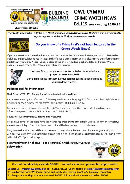 Ed115 we 20.06.19 OWL Cymru Crime Watch News