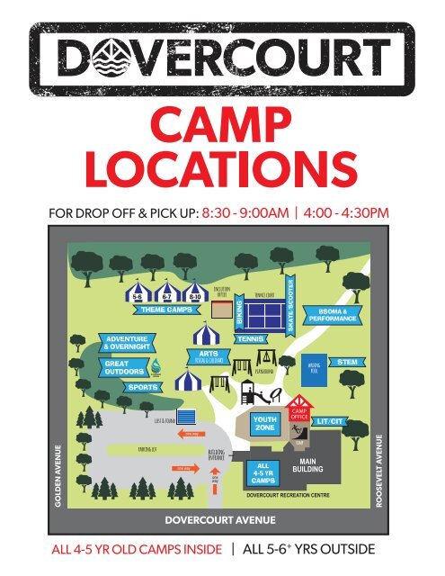 Dovercourt summer camp locations map 2019