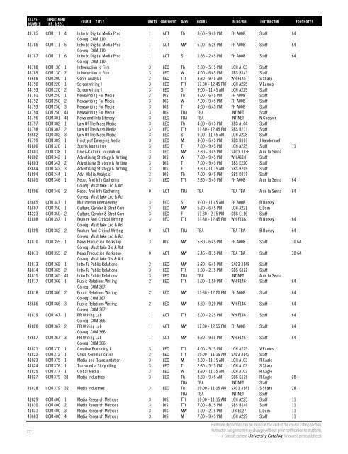 Fall 2019 Open University Schedule (Interactive)