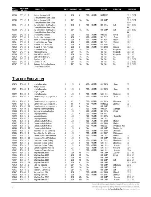 Fall 2019 Open University Schedule (Interactive)