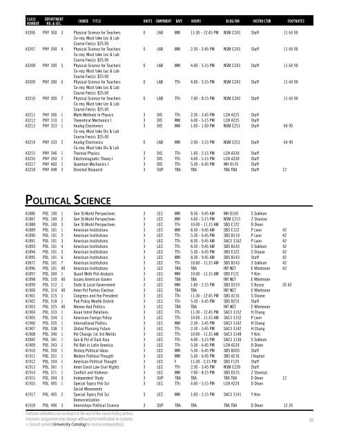 Fall 2019 Open University Schedule (Interactive)