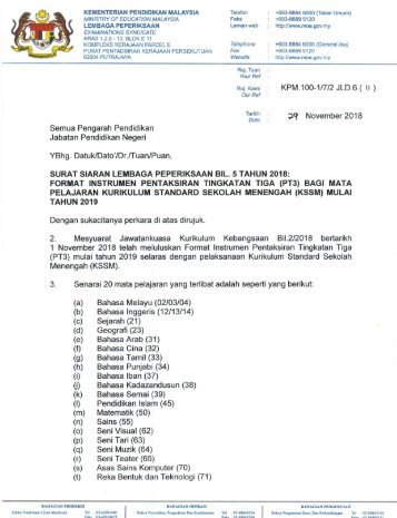 format pentaksiran pt3 2019