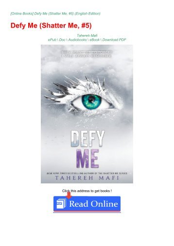 BOOK NOW (Defy Me (Shatter Me, #5))