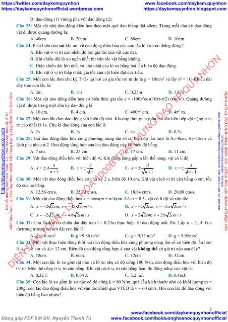 1300 câu hỏi trắc nghiệm Vật Lý 12 chọn lọc theo mức độ (NB - TH - VD - VDC) (Có lời giải chi tiết)