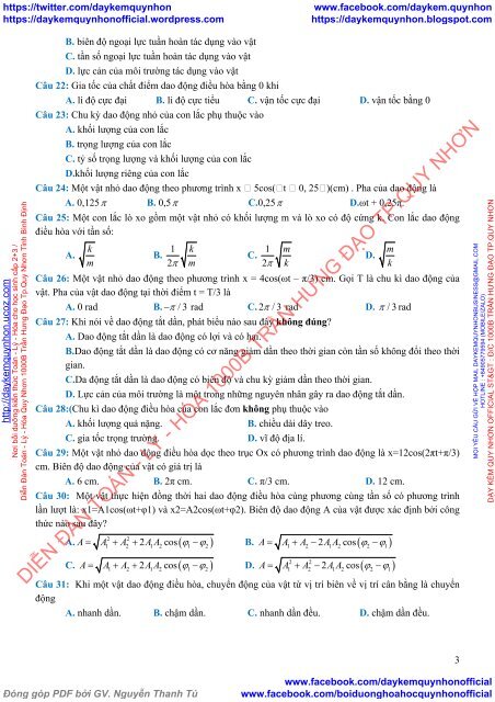 1300 câu hỏi trắc nghiệm Vật Lý 12 chọn lọc theo mức độ (NB - TH - VD - VDC) (Có lời giải chi tiết)