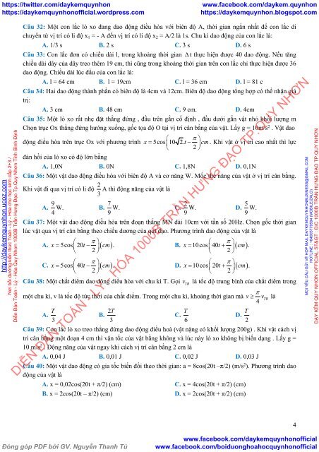 1300 câu hỏi trắc nghiệm Vật Lý 12 chọn lọc theo mức độ (NB - TH - VD - VDC) (Có lời giải chi tiết)