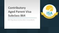 Apply for Contributory Aged Parent Visa Subclass 864 | ISA Migrations & Education Consultants