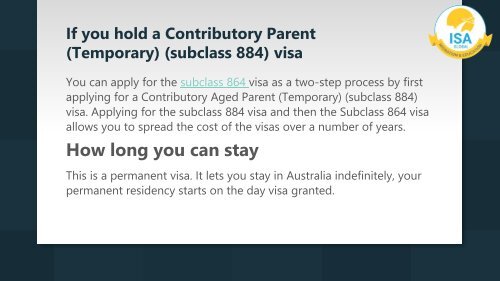 Apply for Contributory Aged Parent Visa Subclass 864 | ISA Migrations & Education Consultants