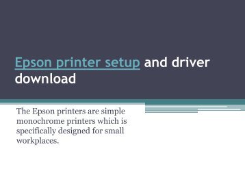 Epson printer setup and driver download