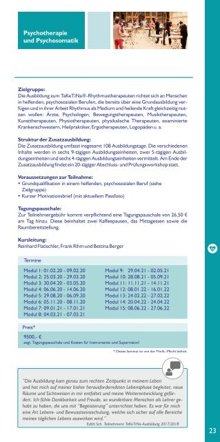 Akademie Heiligenfeld - Medizinprogramm 2019