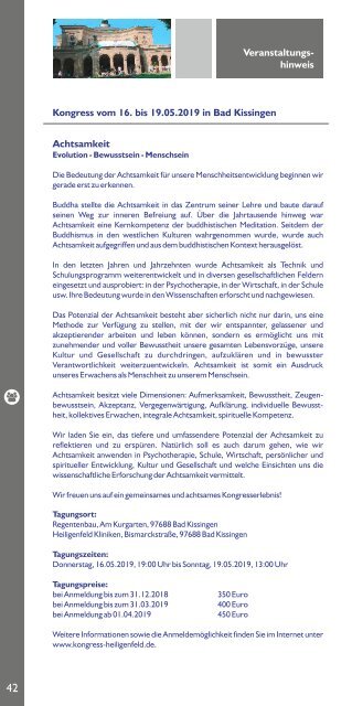 Akademie Heiligenfeld - Medizinprogramm 2019