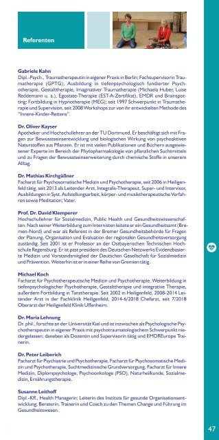 Akademie Heiligenfeld - Medizinprogramm 2019