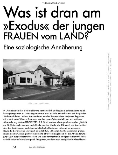Stadt Land  / dérive – Zeitschrift für Stadtforschung, Heft 76 (Heft 3/2019)