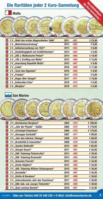 Münzkurier Juli 2019