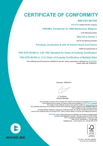 Theuma FSC certificate UK