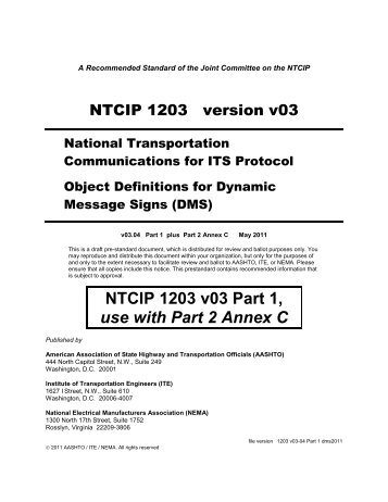 NTCIP 1203 v03 Object Definitions for Dynamic Message