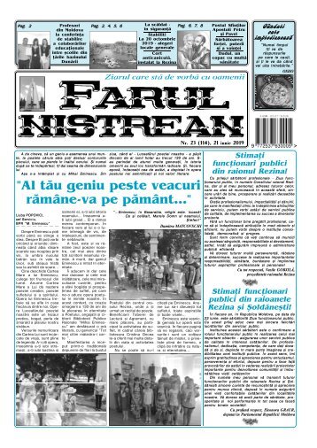 Ziarul "Farul Nistrean" din 23 iunie 2019