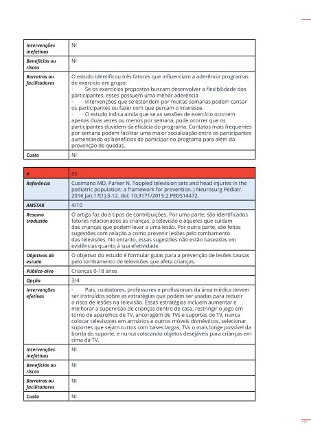 Relatório Prevenção de acidentes domésticos