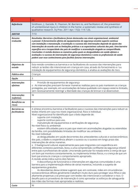 Relatório Prevenção de acidentes domésticos