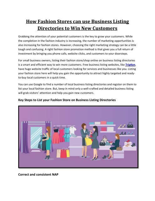 How Fashion Stores Can Use Business Listing Directories To Win New Customers