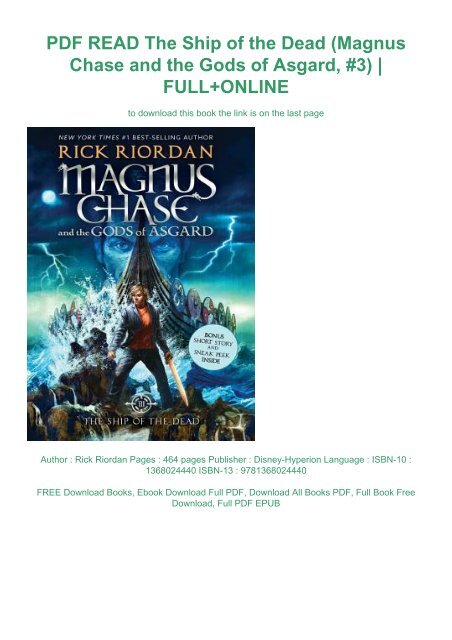 PDF READ The Ship of the Dead (Magnus Chase and the Gods of Asgard, #3) | FULL+ONLINE