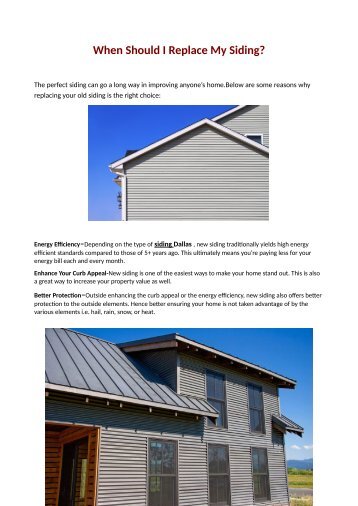 When Should I Replace My Siding?