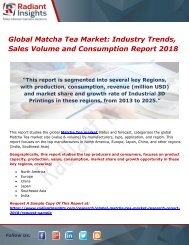 Global Matcha Tea Market- Industry Trends, Sales Volume and Consumption Report 2018